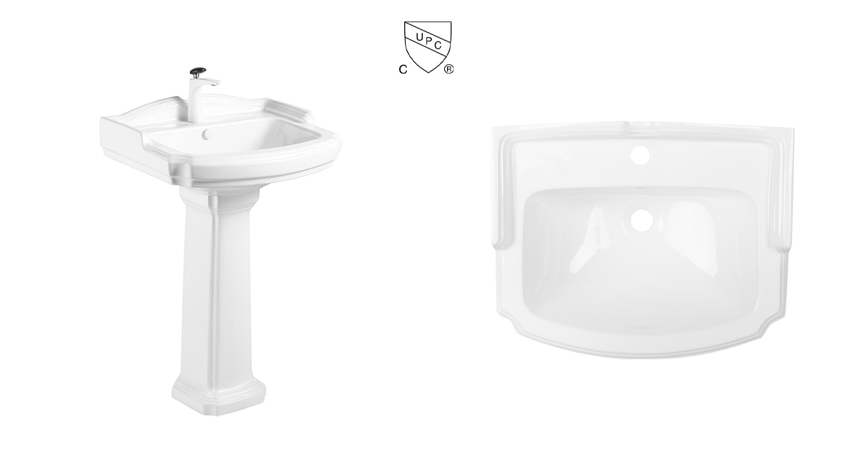 vitreous china bathroom pedestal sink